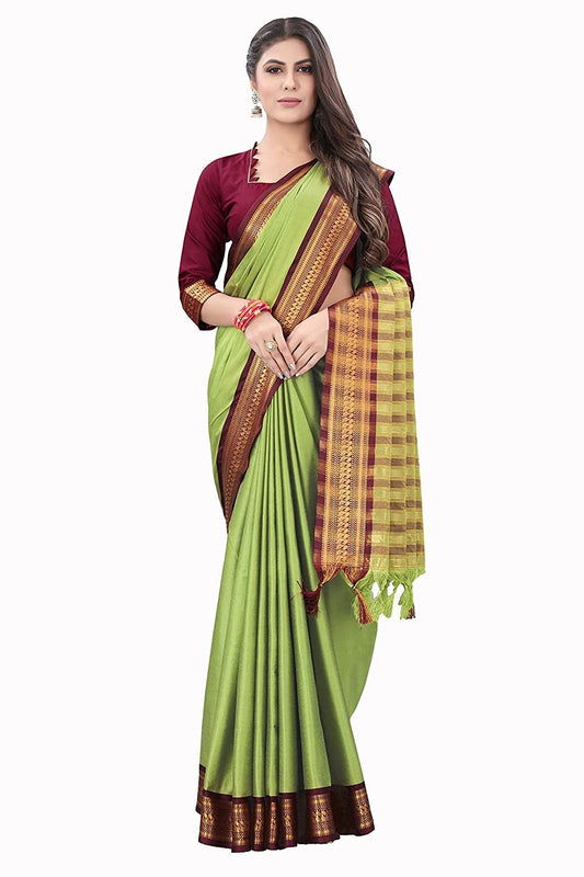 Latest Aura Silk Solid Saree With Zari Border