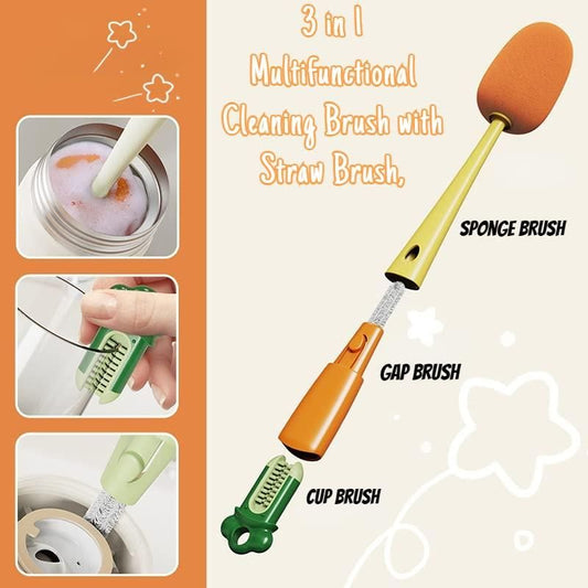 3 in 1 Multifunctional Cleaning Brush for Water Bottles